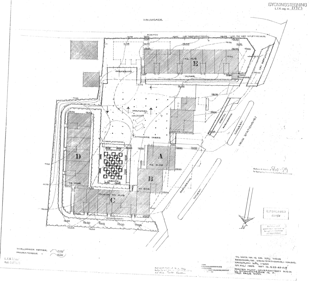 Virum Stationsvej Virumgade plantegning 1959